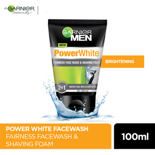 Garnier Men Power White 2-in-1 Fairness Facewash and Shaving Foam 100ml